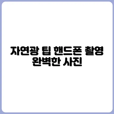 핸드폰 촬영에 딱 좋은 자연광 활용법